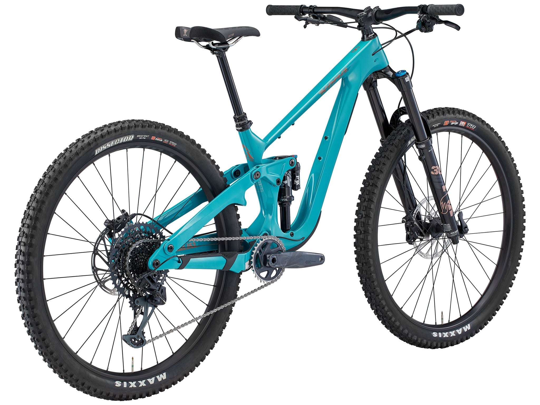 Rider navigating a steep descent on the Carbon Fiber Trail Master 153 CR, demonstrating its superior suspension.