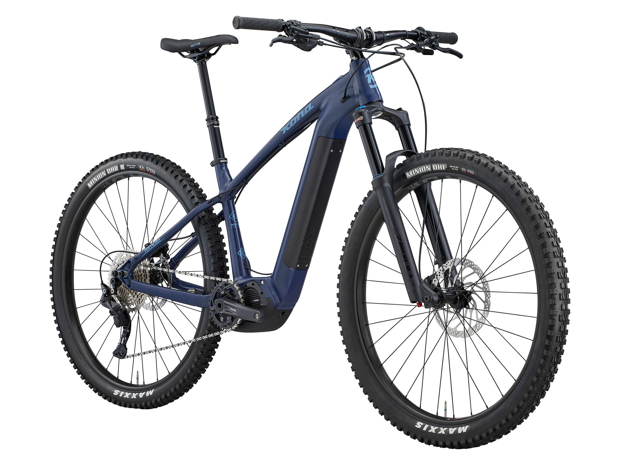Close-up of the Shimano battery and motor system on the Kona Remote TrailMaster, highlighting its smooth integration and power delivery.