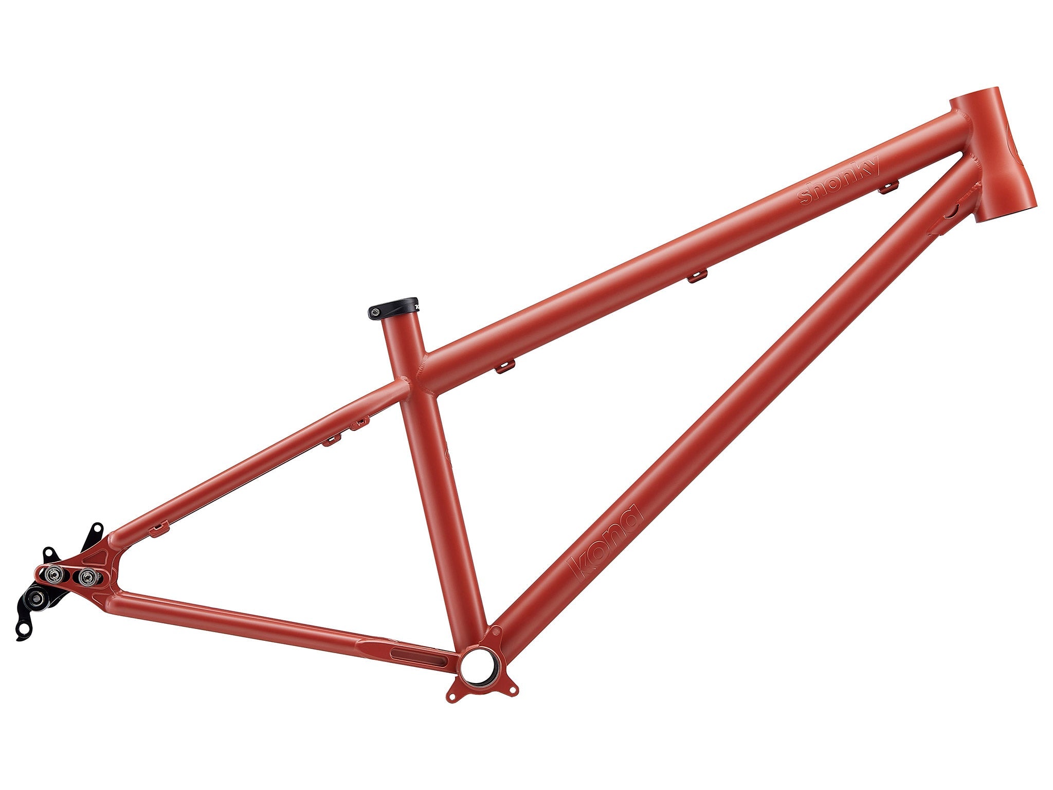 Side view of the Shonky Trickster Frame showcasing its Cromoly design, ideal for dirt jumping.