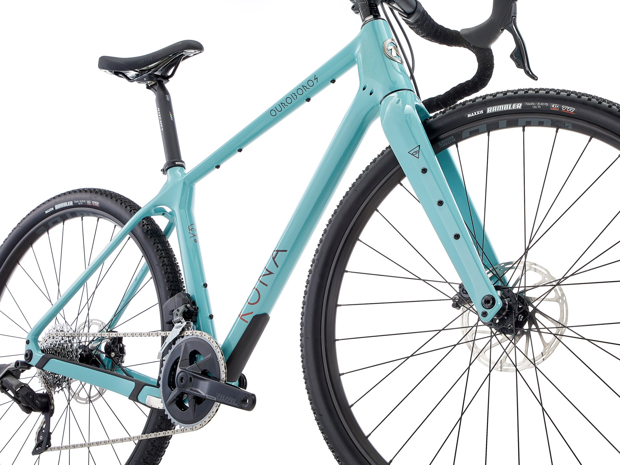 Side view of Ouroboros CR/DL lightweight gravel bike with drop bars