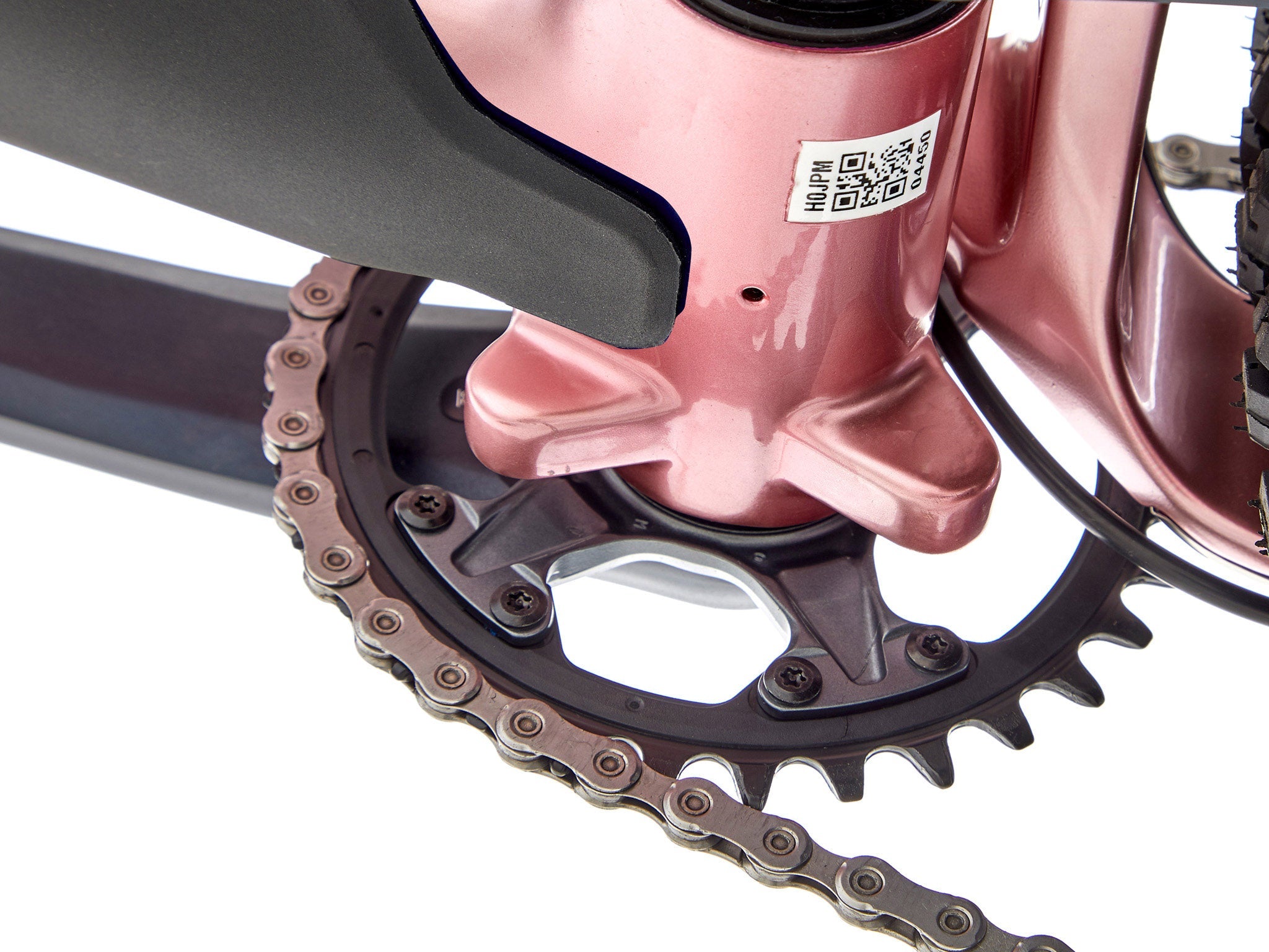 Close-up of carbon frame and suspension of Process X CR