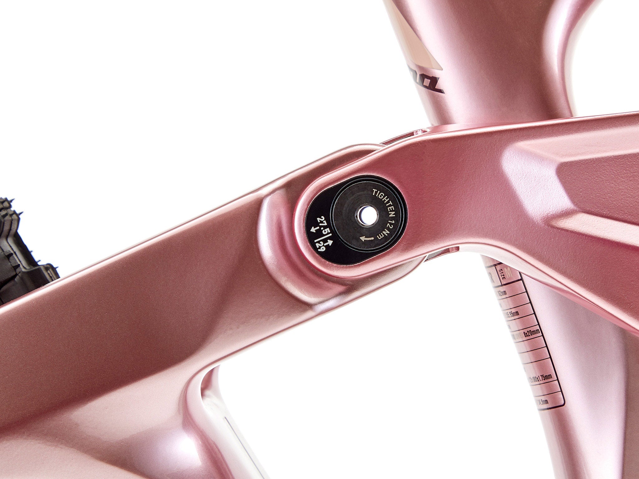Close-up of carbon frame and suspension of Process X CR