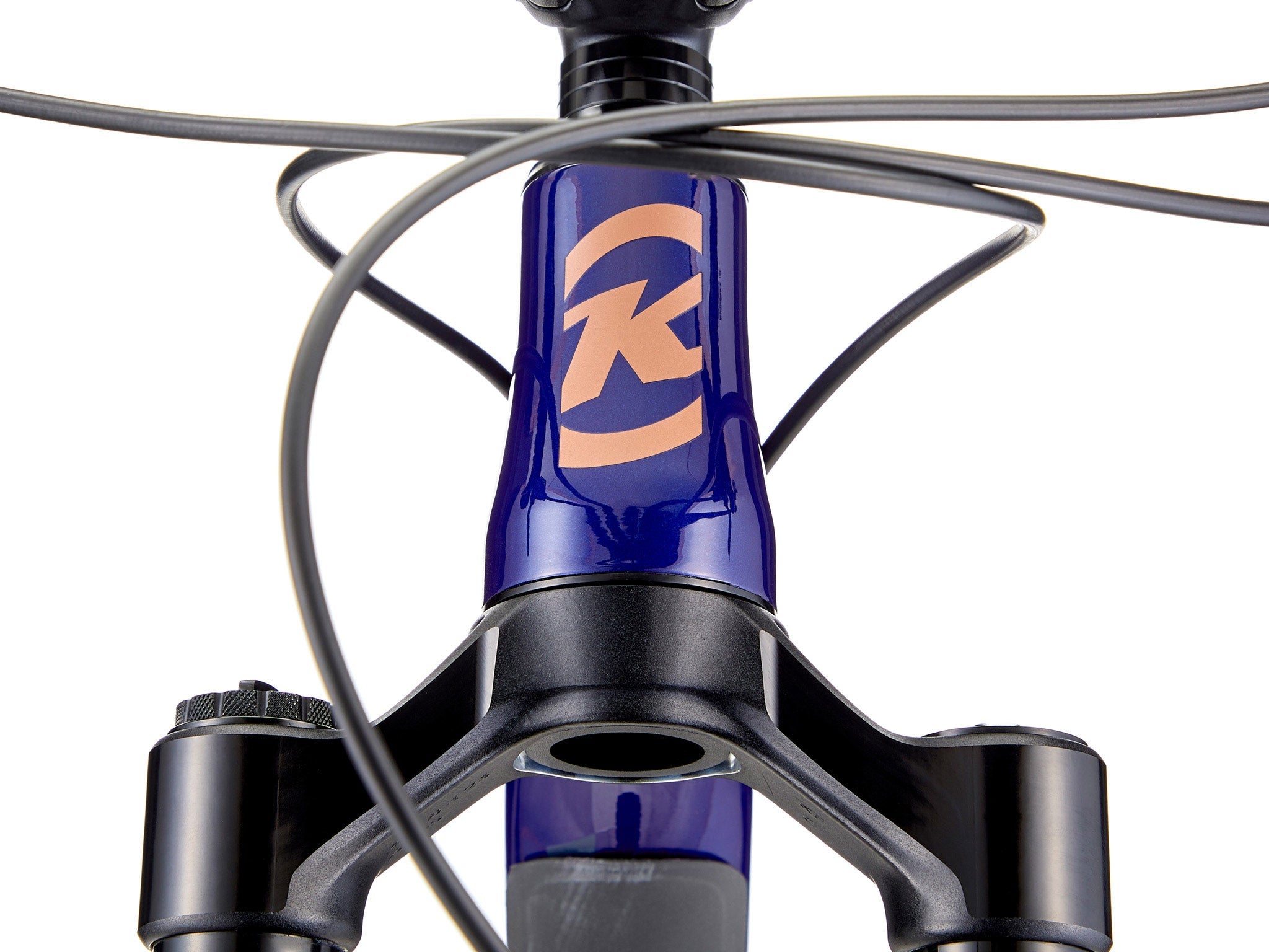 Close-up of the Kona Process X CR DL carbon mountain bike highlighting its high-end components.